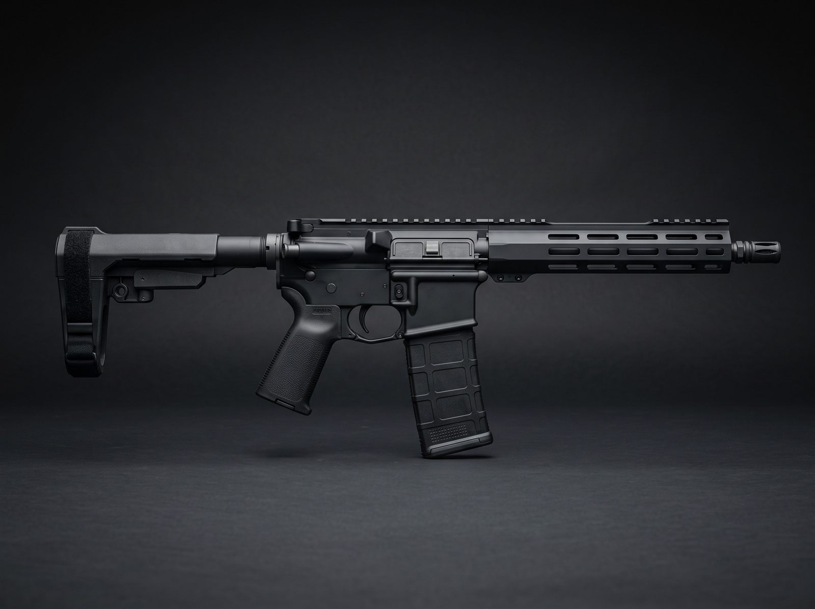 Compact 11.5-inch AR-15 pistol with folding brace